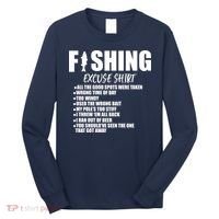 Funny Fishing Excuses Long Sleeve Shirt thumb 0