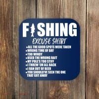 Funny Fishing Excuses Coaster thumb 0