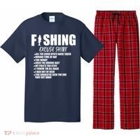 Funny Fishing Excuses Pajama Set thumb 0