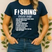 Funny Fishing Excuses Women's T-Shirt thumb 2