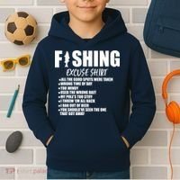 Funny Fishing Excuses Kids Hoodie thumb 2