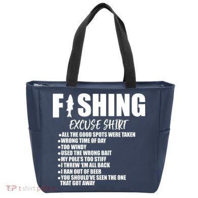 Funny Fishing Excuses Tote Bag