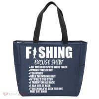 Funny Fishing Excuses Tote Bag thumb 0