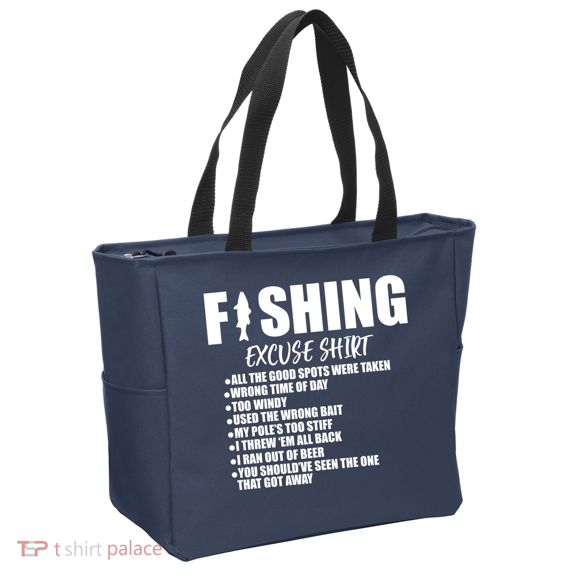 Funny Fishing Excuses Tote Bag