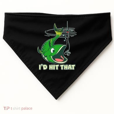 Funny Fishing I'd Hit That USA-Made Doggie Bandana