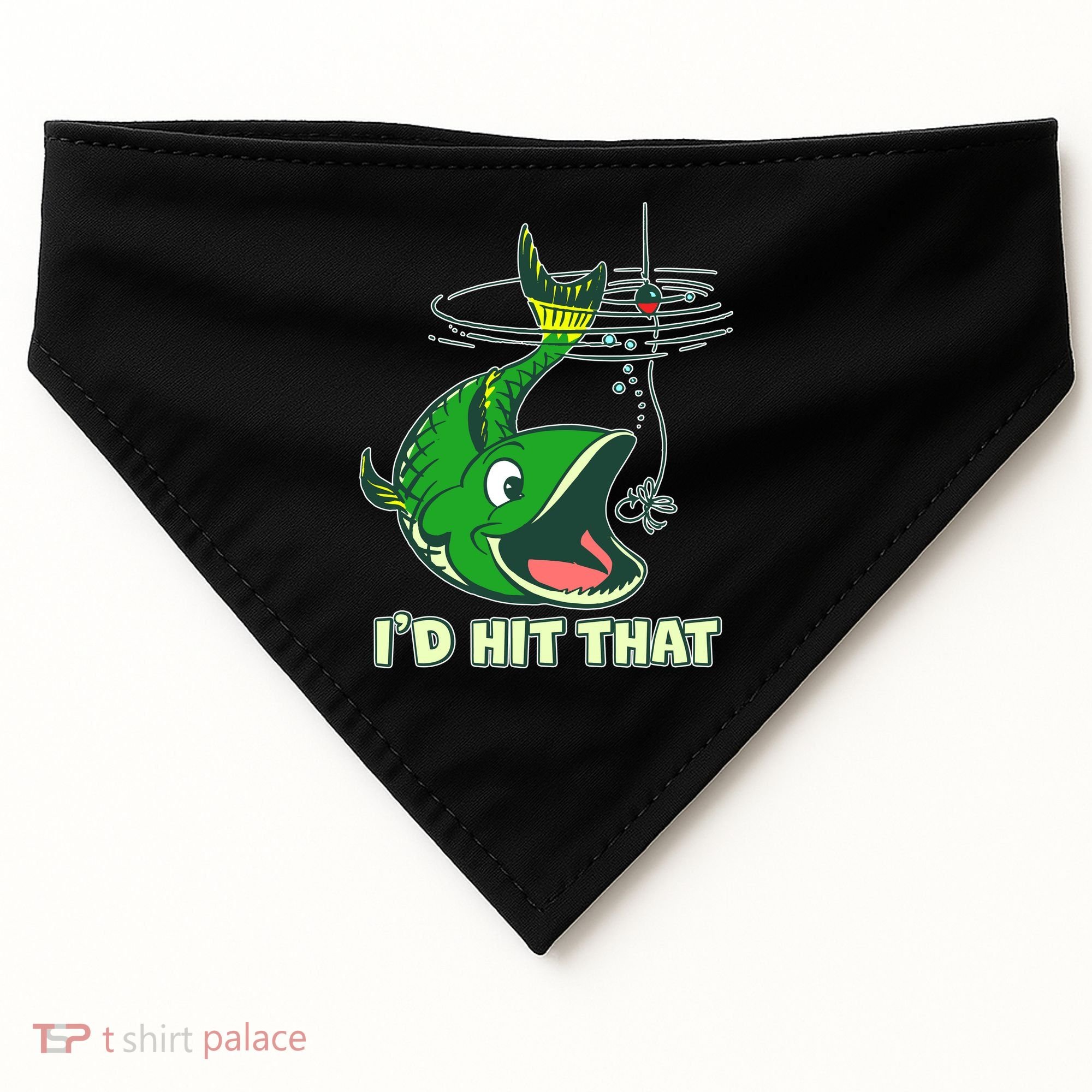 Funny Fishing I'd Hit That USA-Made Doggie Bandana