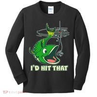 Funny Fishing I'd Hit That Kids Long Sleeve Shirt thumb 0