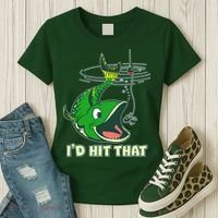 Funny Fishing I'd Hit That Women's T-Shirt thumb 3