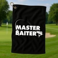 Funny Fishing Master Baiter Golf Towel thumb 1