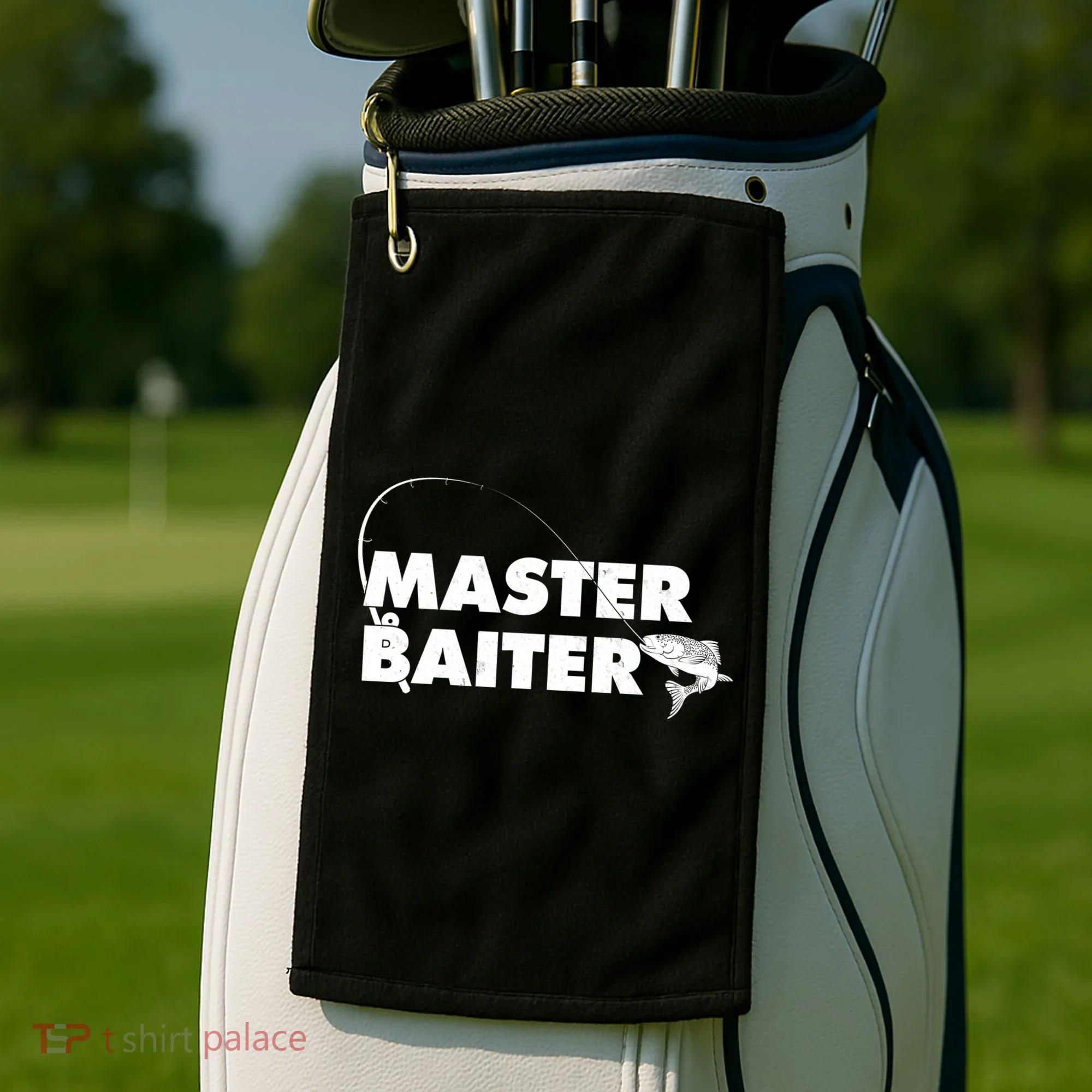 Funny Fishing Master Baiter Golf Towel
