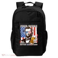 Funny Four Score And Seven Beers Ago Abe Lincoln Backpack thumb 0