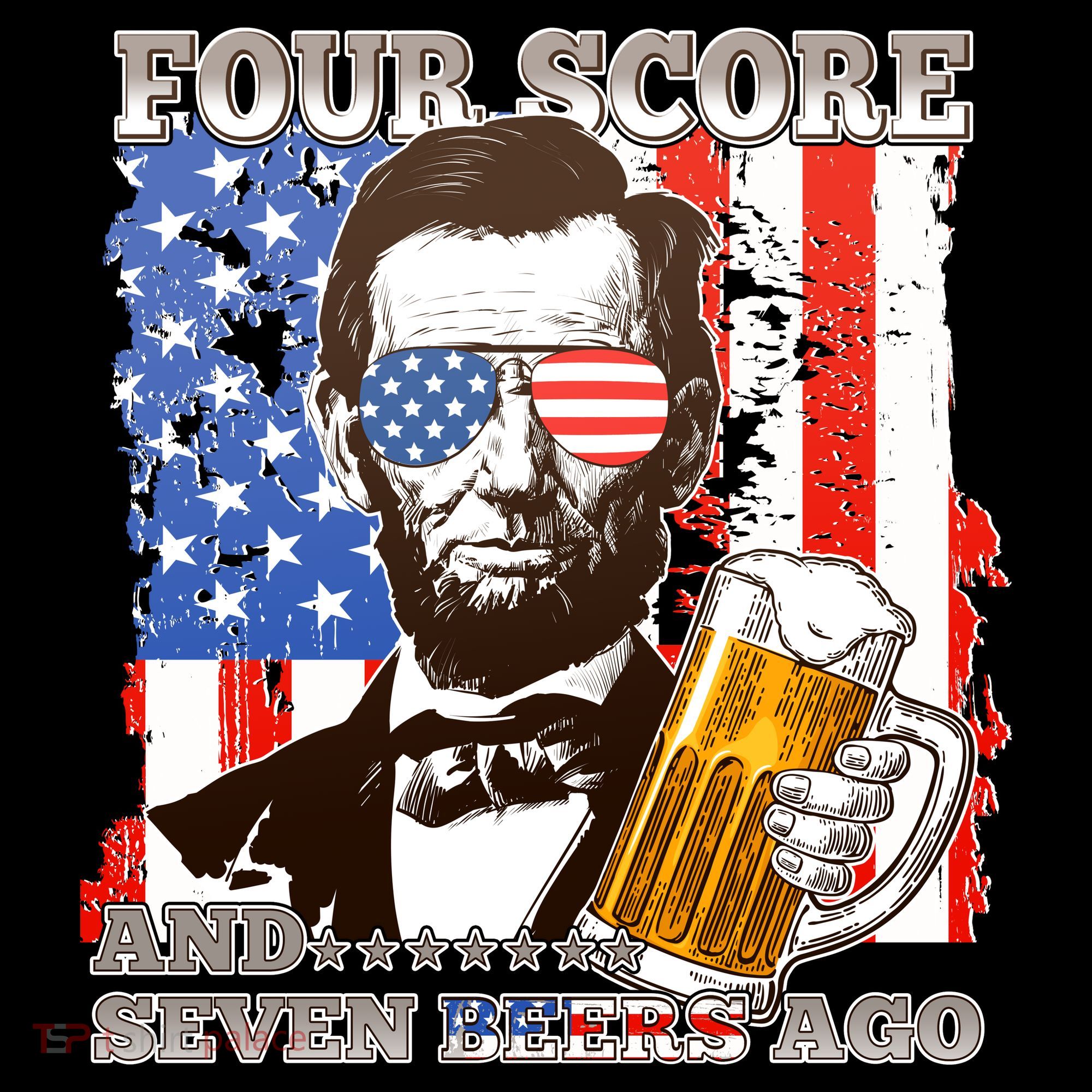 Funny Four Score And Seven Beers Ago Abe Lincoln Coffee Mug