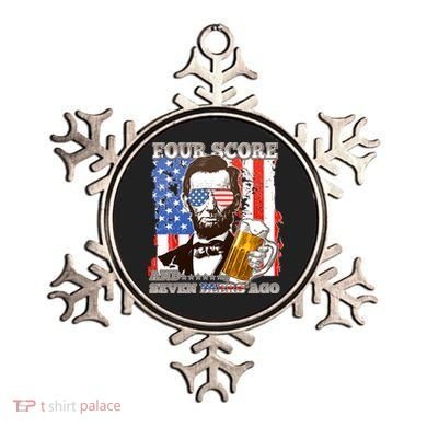 Funny Four Score And Seven Beers Ago Abe Lincoln Ornament