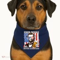 Funny Four Score And Seven Beers Ago Abe Lincoln USA-Made Doggie Bandana thumb 1