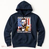 Funny Four Score And Seven Beers Ago Abe Lincoln Hoodie thumb 0