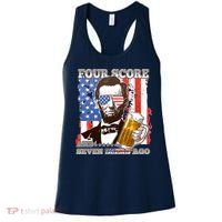 Funny Four Score And Seven Beers Ago Abe Lincoln Women's Tank Top thumb 0