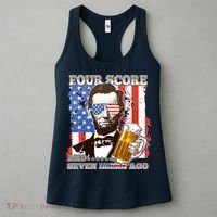 Funny Four Score And Seven Beers Ago Abe Lincoln Women's Tank Top thumb 3