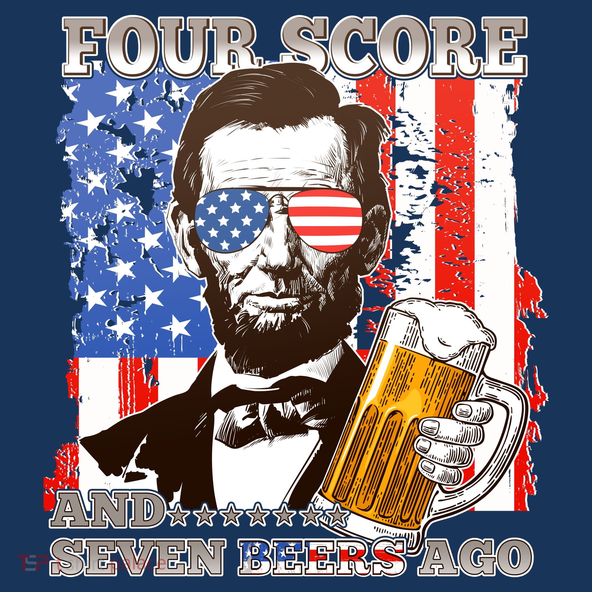 Funny Four Score And Seven Beers Ago Abe Lincoln Hat