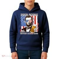 Funny Four Score And Seven Beers Ago Abe Lincoln Kids Hoodie thumb 4
