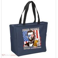 Funny Four Score And Seven Beers Ago Abe Lincoln Tote Bag thumb 2