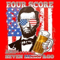 Funny Four Score And Seven Beers Ago Abe Lincoln Santa Hat thumb 1