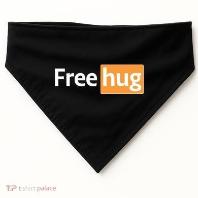 Funny Free Hug Logo Meme USA-Made Doggie Bandana