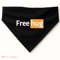 Funny Free Hug Logo Meme USA-Made Doggie Bandana thumb 0