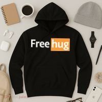 Funny Free Hug Logo Meme Hoodie thumb 3