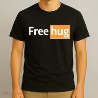 Funny Free Hug Logo Meme T-Shirt thumb 3