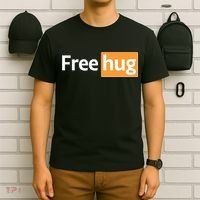 Funny Free Hug Logo Meme T-Shirt thumb 6