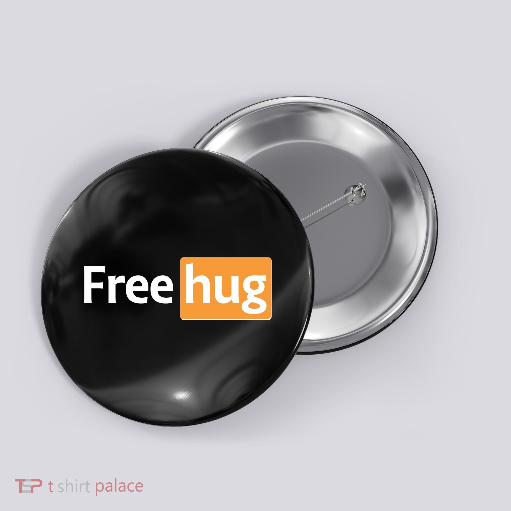 Funny Free Hug Logo Meme Button
