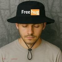 Funny Free Hug Logo Meme Bucket Hat thumb 2
