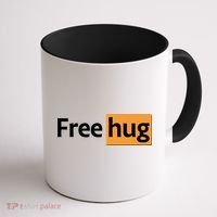 Funny Free Hug Logo Meme Coffee Mug thumb 1
