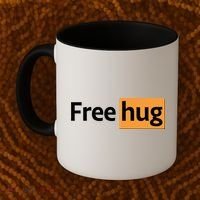Funny Free Hug Logo Meme Coffee Mug thumb 2