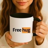 Funny Free Hug Logo Meme Coffee Mug thumb 3
