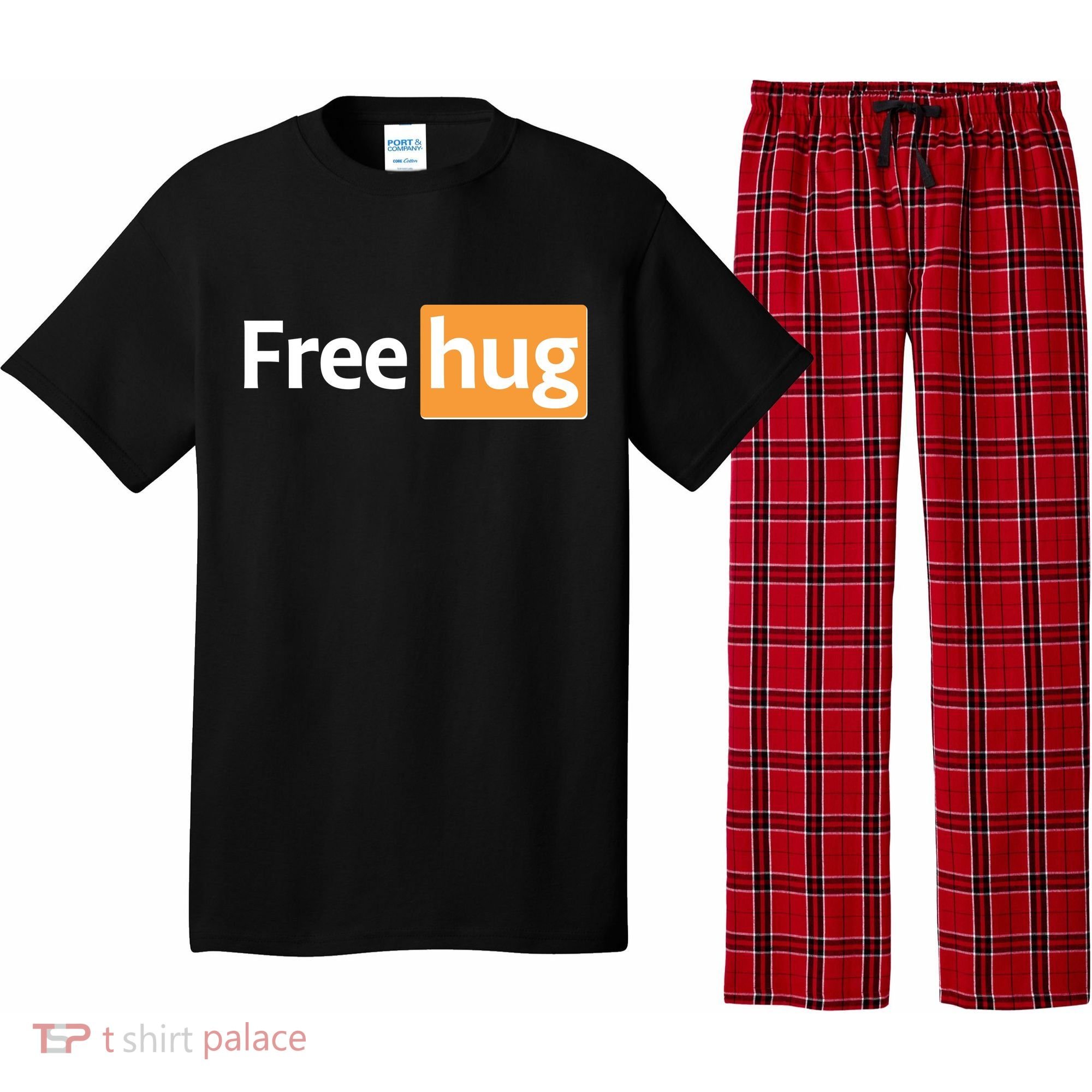 Funny Free Hug Logo Meme Pajama Set