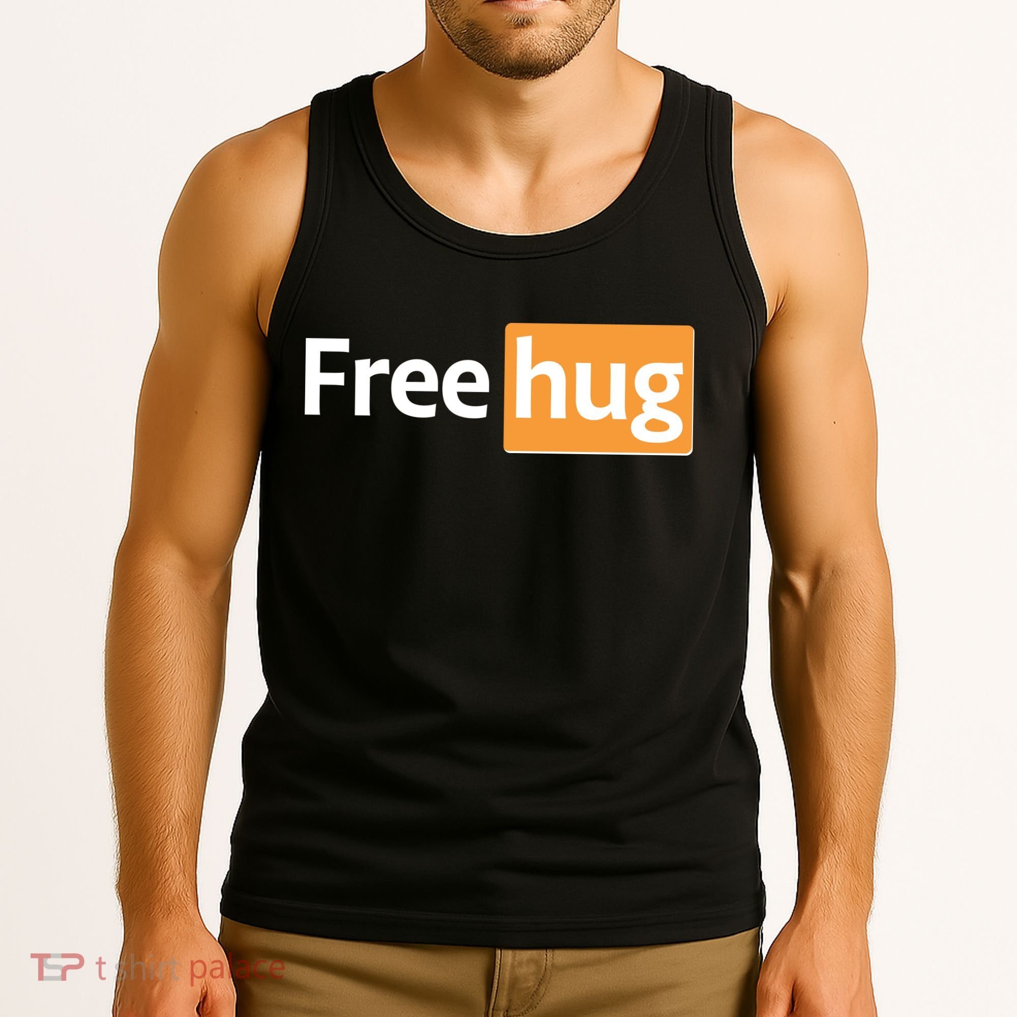 Funny Free Hug Logo Meme Tank Top