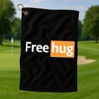 Funny Free Hug Logo Meme Golf Towel thumb 1
