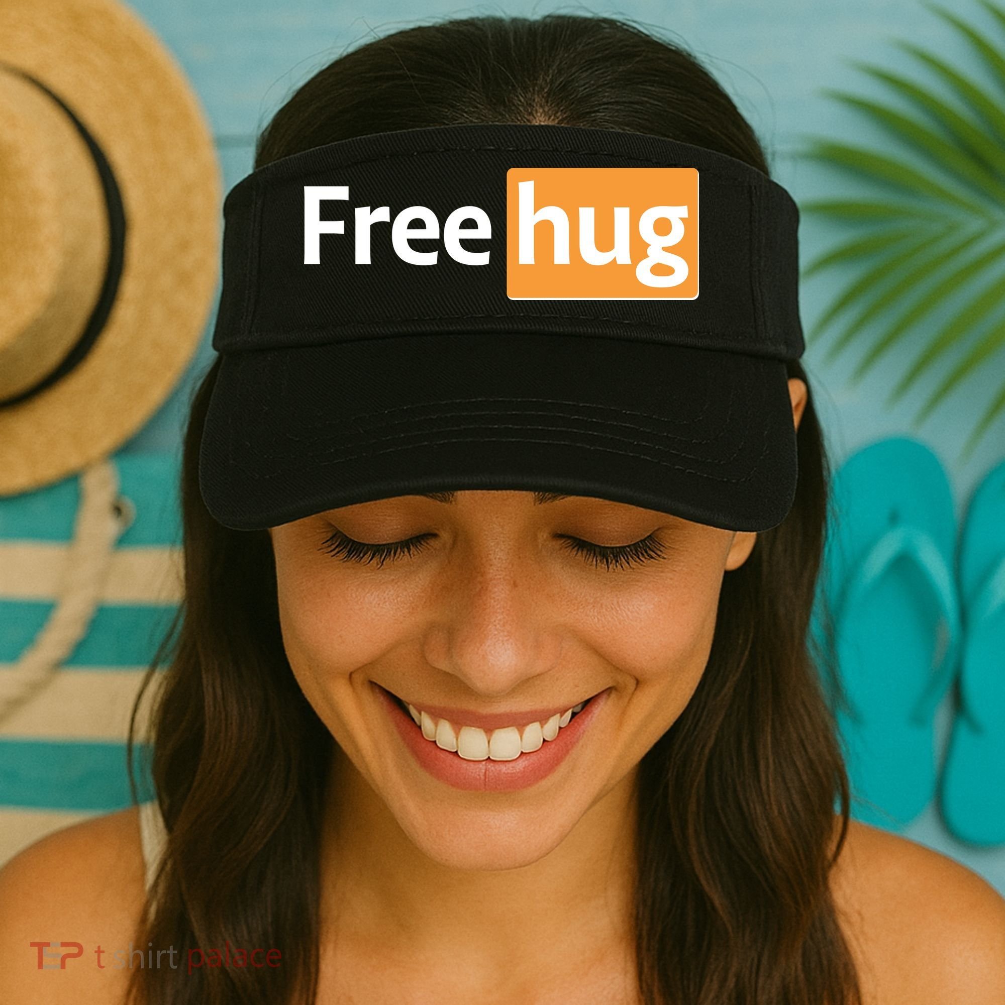 Funny Free Hug Logo Meme Visor