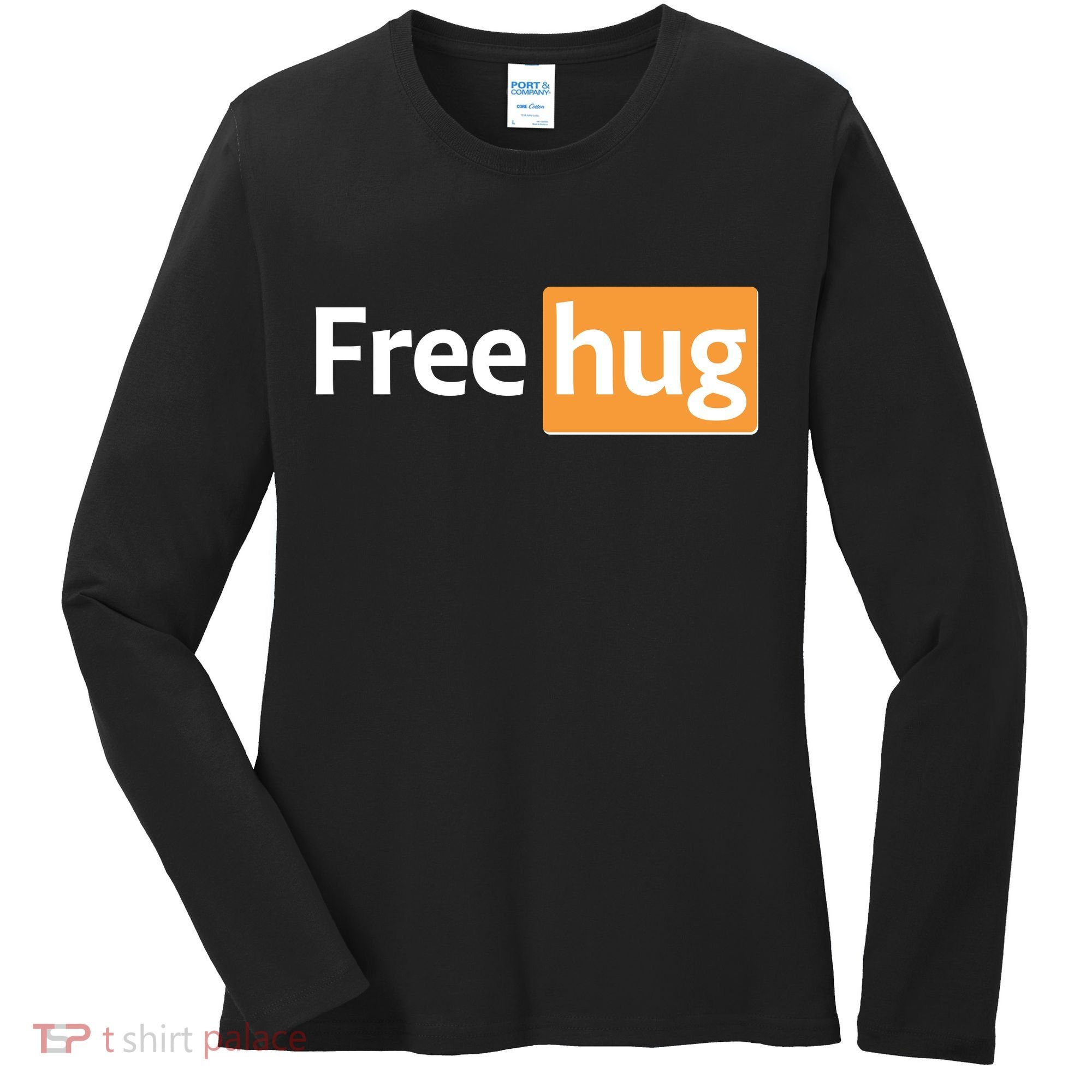 Funny Free Hug Logo Meme Women's Long Sleeve Shirt