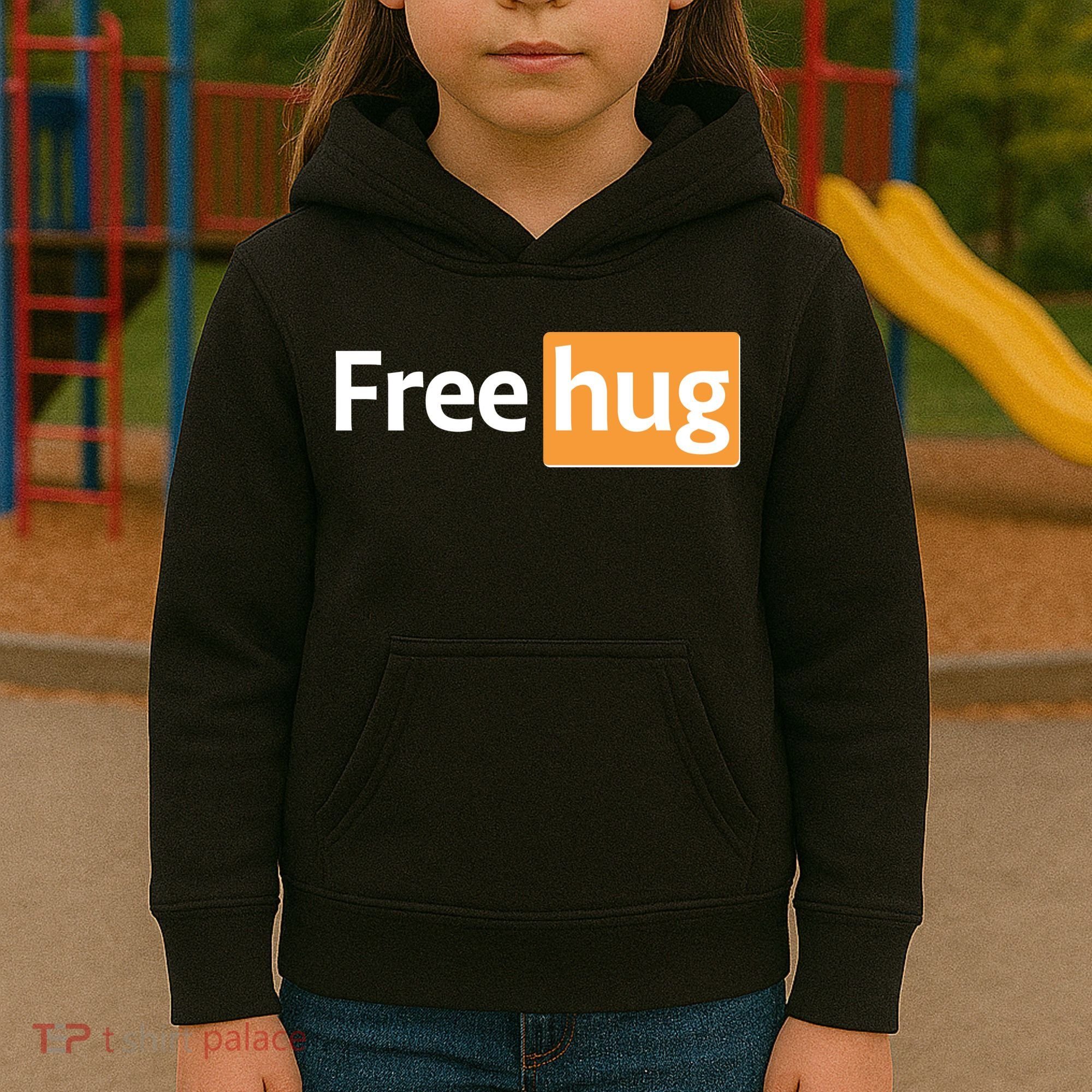 Funny Free Hug Logo Meme Kids Hoodie
