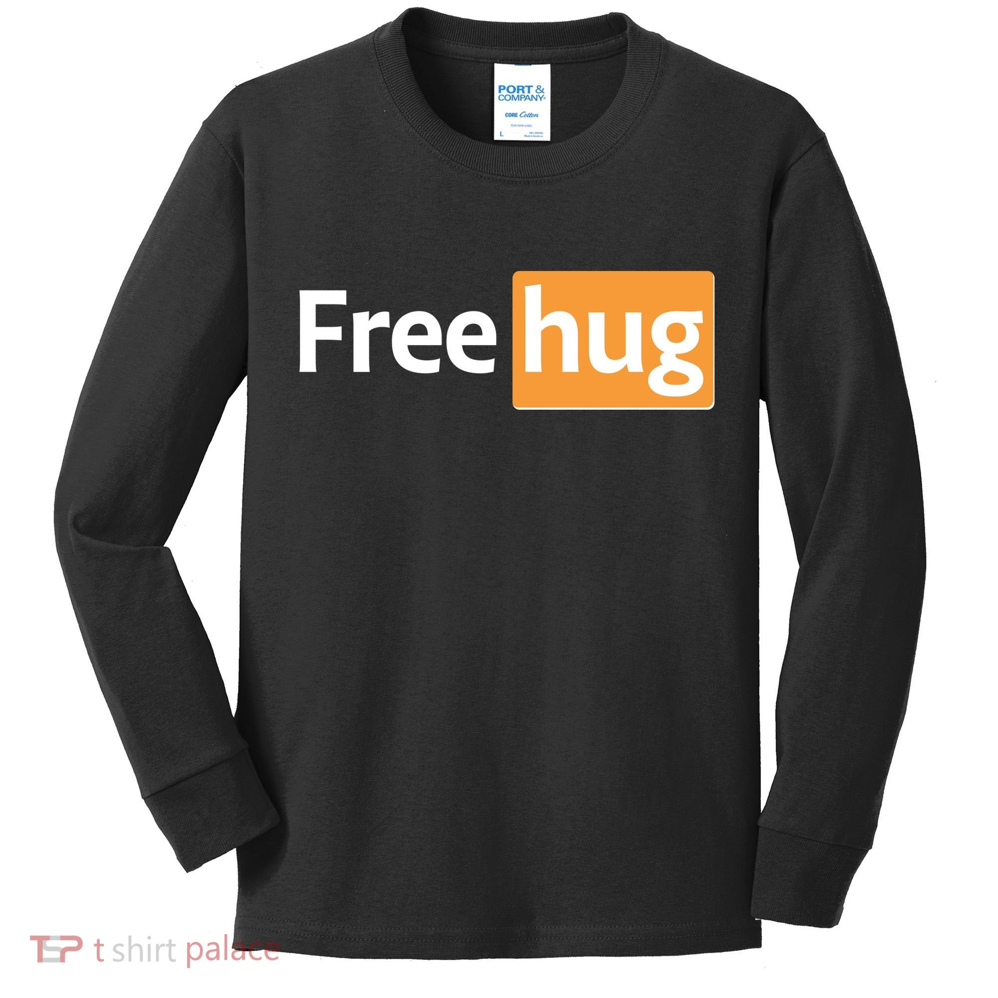 Funny Free Hug Logo Meme Kids Long Sleeve Shirt