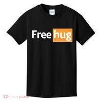 Funny Free Hug Logo Meme Kids T-Shirt thumb 0