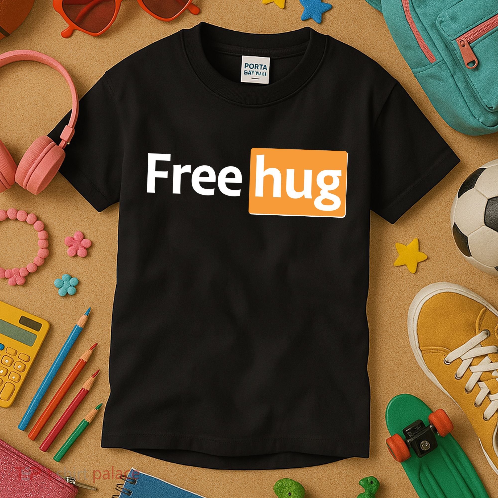 Funny Free Hug Logo Meme Kids T-Shirt