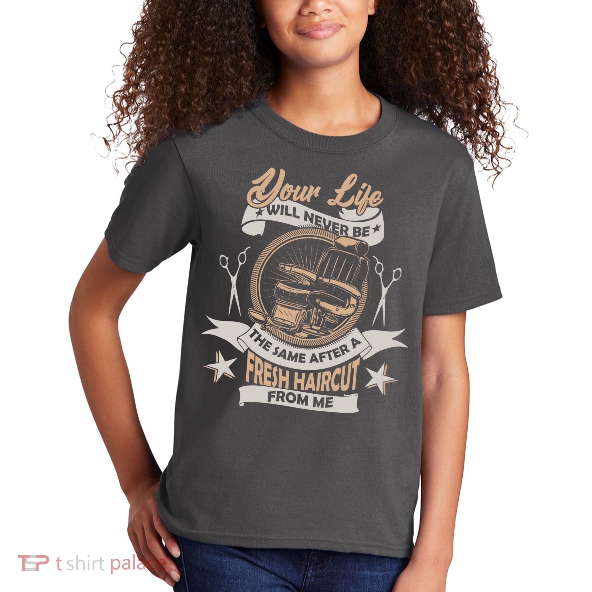 Funny Fresh Haircut Hair Stylist Kids T-Shirt