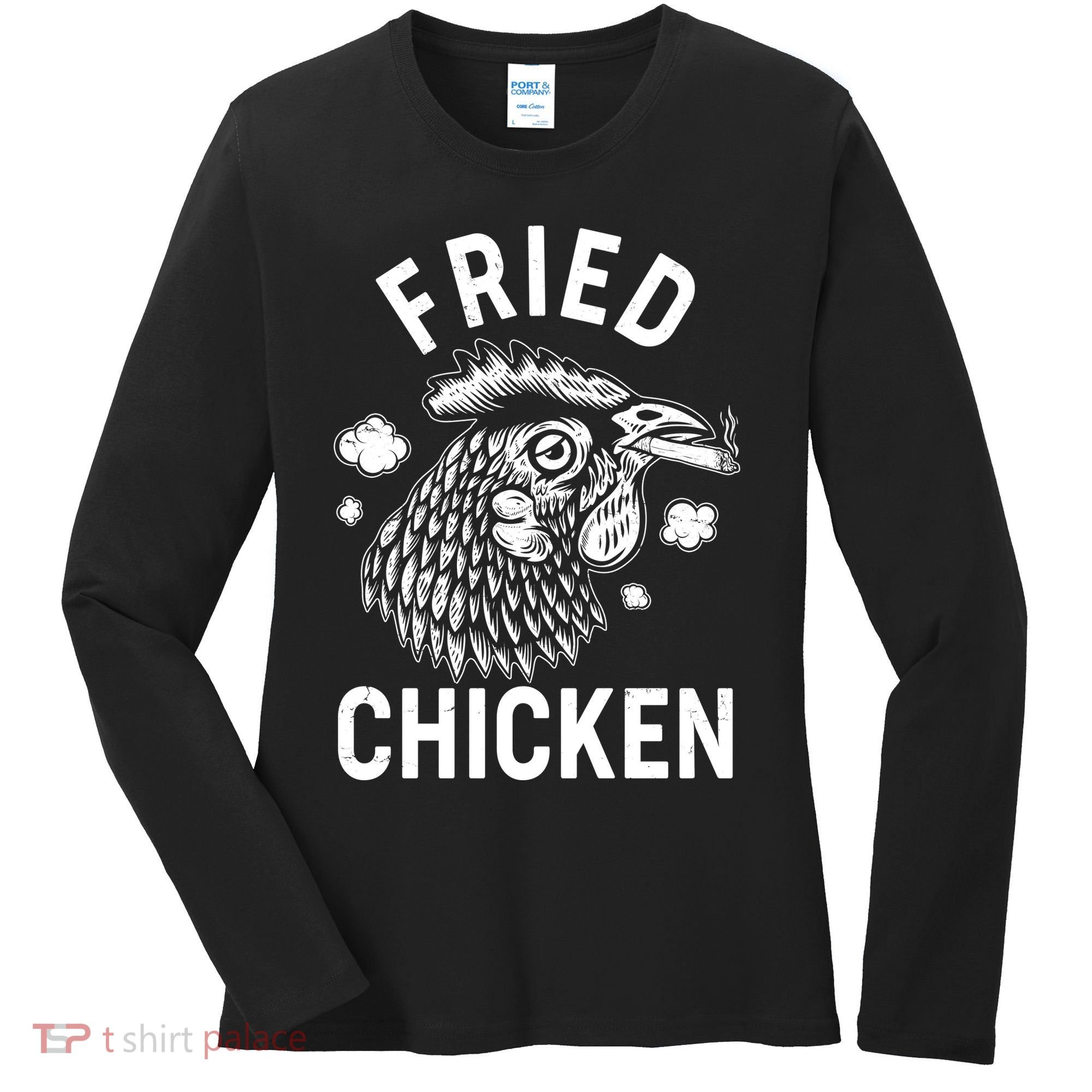 Funny Fried Chicken Smoking Joint Women's Long Sleeve Shirt