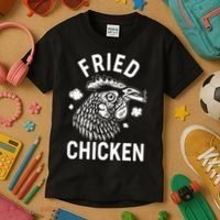 Funny Fried Chicken Smoking Joint Kids T-Shirt thumb 3