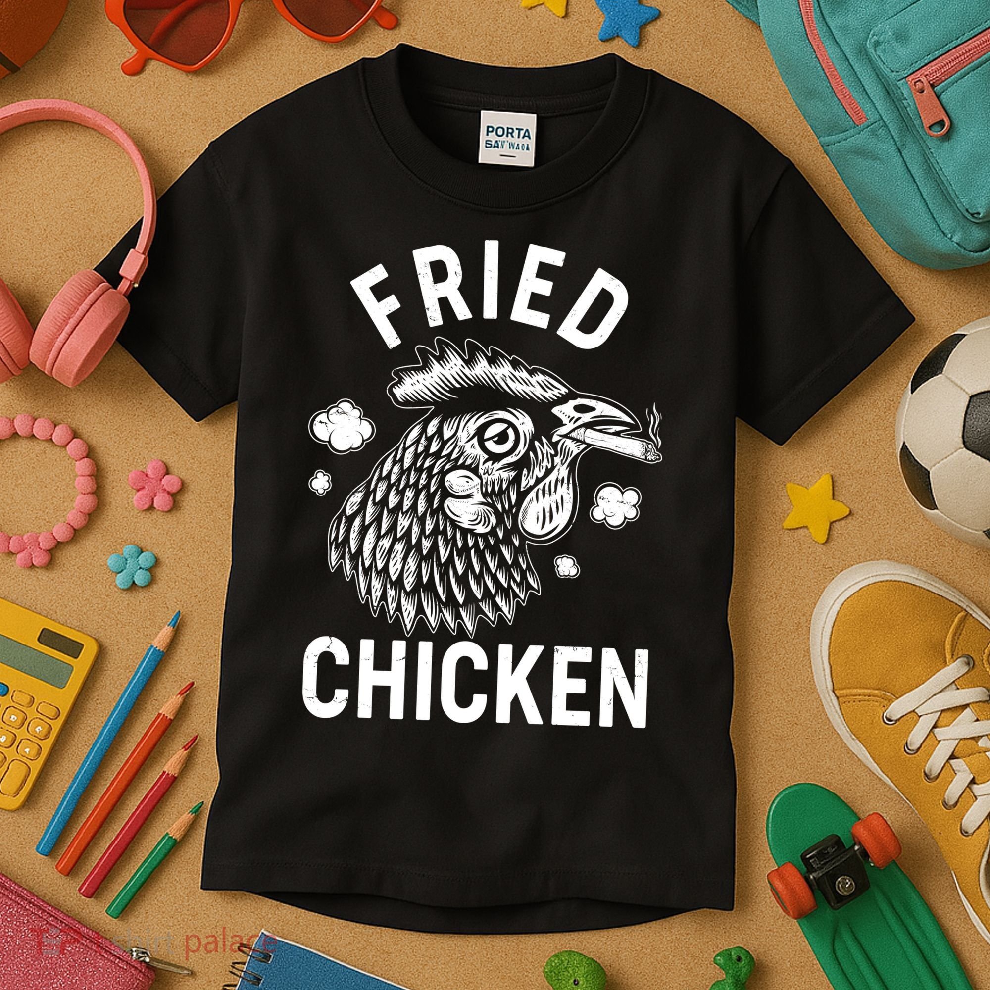 Funny Fried Chicken Smoking Joint Kids T-Shirt
