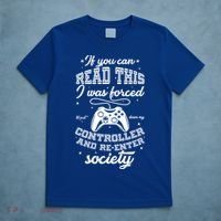 Funny Gamer Re-Enter Society  T-Shirt thumb 5