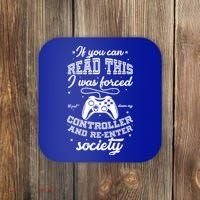 Funny Gamer Re-Enter Society  Coaster thumb 0
